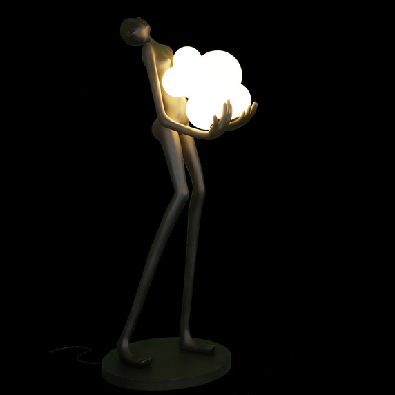WOMAN – rzeźbiarska lampa podłogowa, figura kobiety, 6×E27, 180 cm