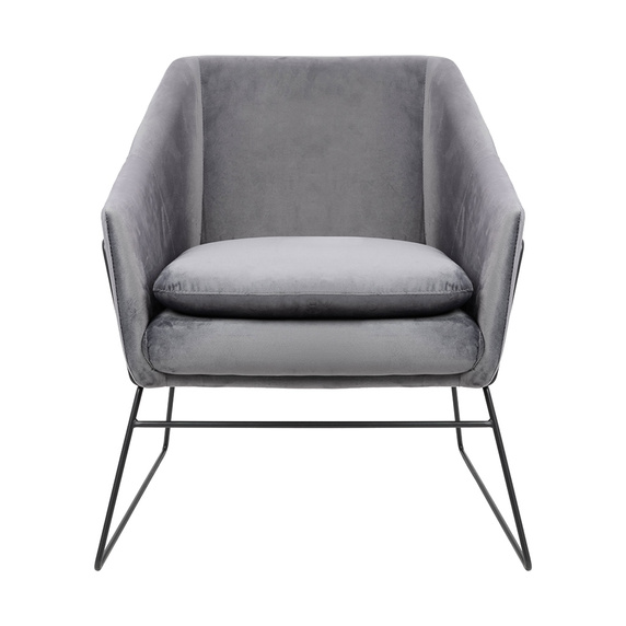 Fotel EMMA VELVET ciemny szary welur - podstawa czarna