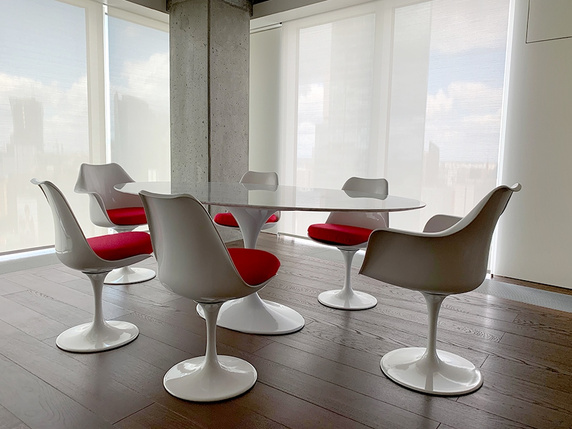 Stół TULIP ELLIPSE MARBLE CARRARA 200     biały - marmur, metal