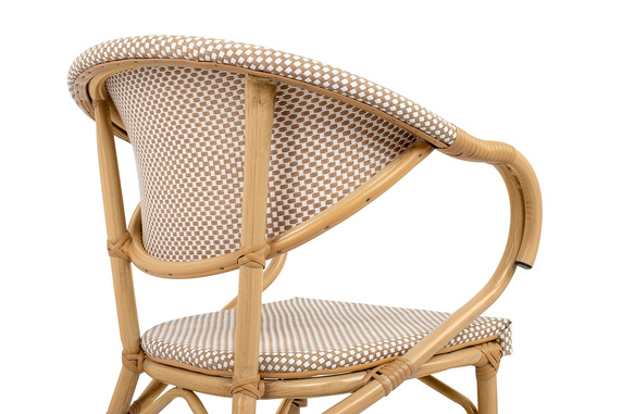 Krzesło CAFE BISTRO PARIS ARM             jasnobrązowe rattan