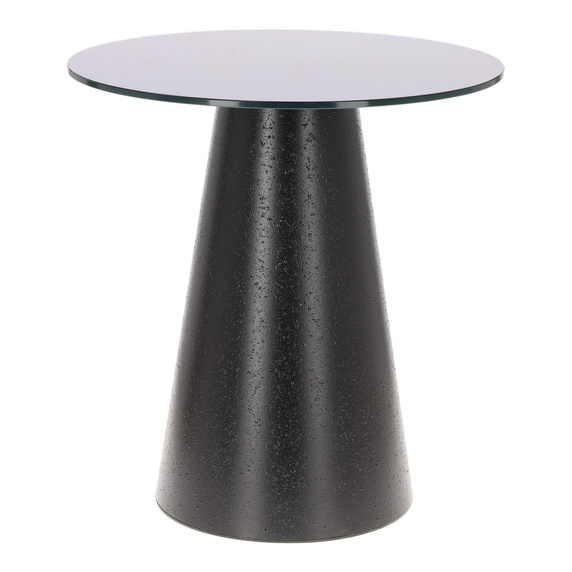 Stolik kawowy Soleilo szklany okrągły     60cm czarny