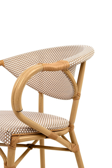 Krzesło CAFE BISTRO PARIS ARM             jasnobrązowe rattan