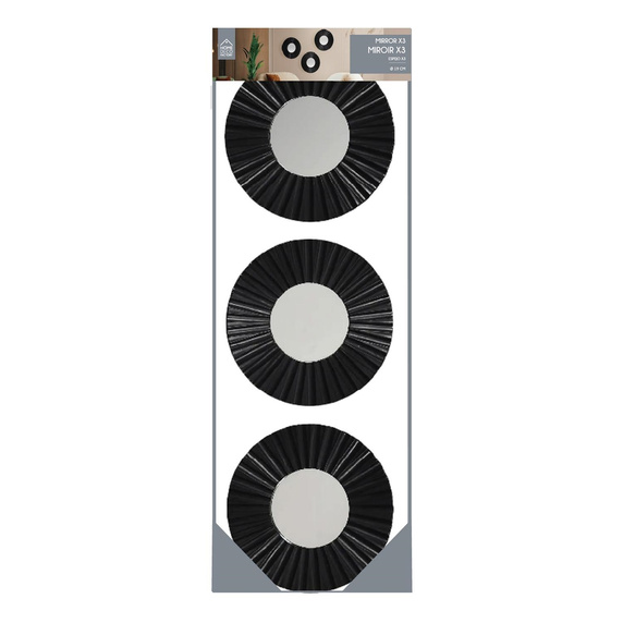 Zestaw 3 luster Origami czarne