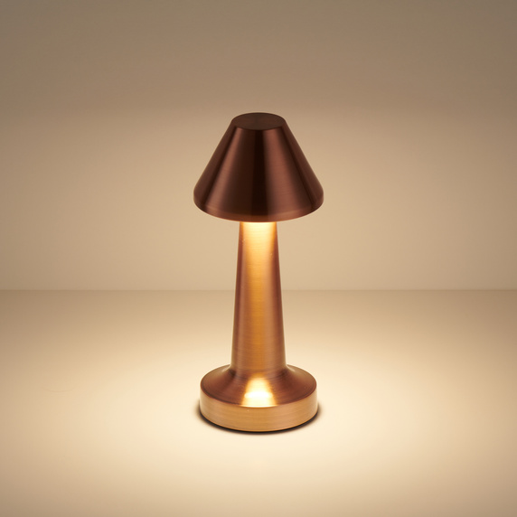 Lampa stołowa TAVOLO B LED dotykowa miedziana 22 cm