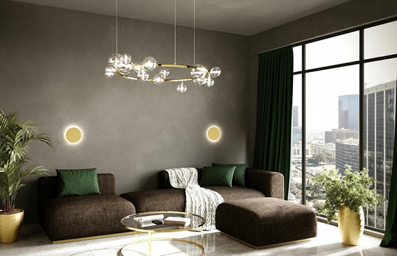 MOOSEE lampa ścienna SHADOW SUN 30 złota