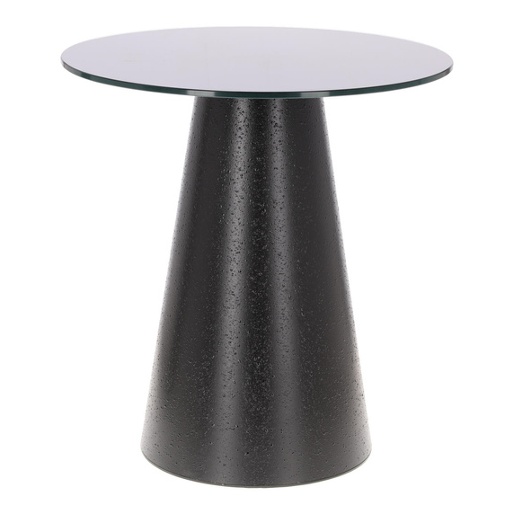 Stolik kawowy Soleilo szklany okrągły     60cm czarny