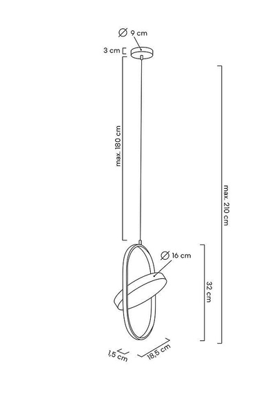MOOSEE lampa wisząca SPINNER 19 czarna