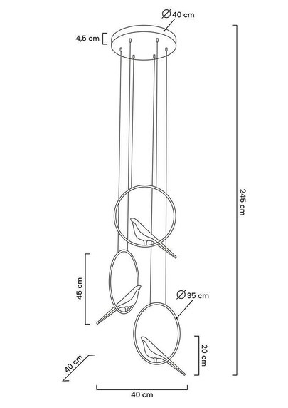 MOOSEE lampa wisząca BIRD DISC złota