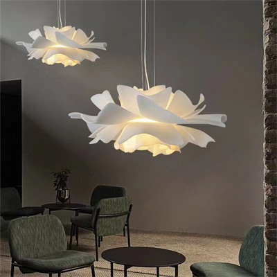 Lampa wisząca PEONY biała 50 cm - nowoczesna lampa sufitowa do salonu