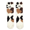 Skarpety pluszowe Kot brązowo-białe       uniwersalne