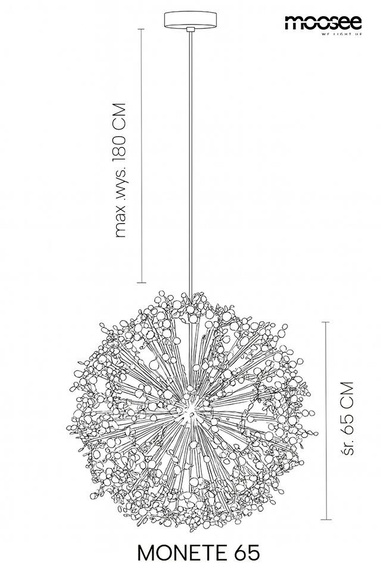 MOOSEE lampa wisząca MONETE 65 złota