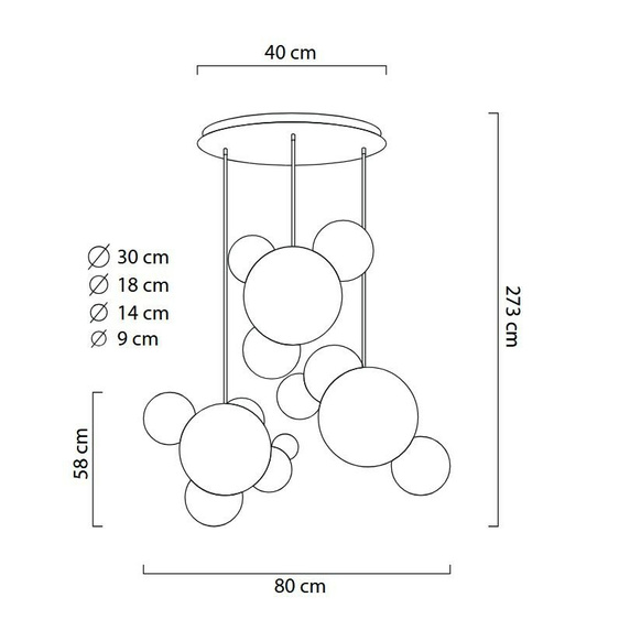 MOOSEE lampa wisząca CAPRI DISC 3 złota
