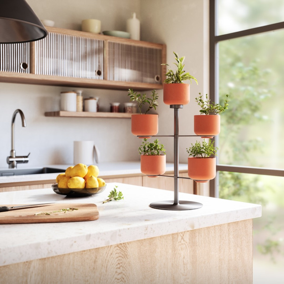 UMBRA doniczka stołowa TERRAPOTTA tytanowa