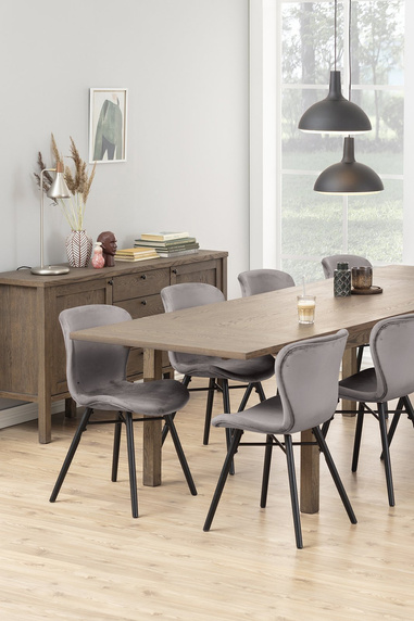 ACTONA krzesło BATILDA 1A ciemny szary    - drewno, welur