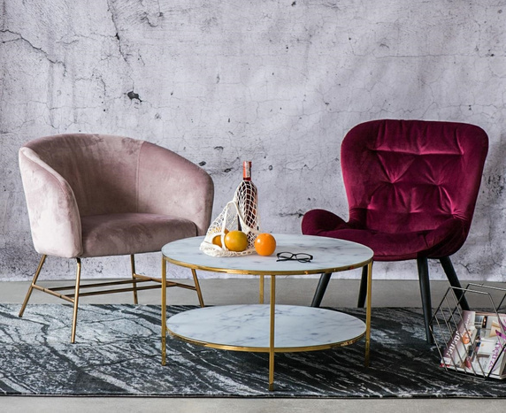 Fotel Ramsey VIC dusty rose/gold
