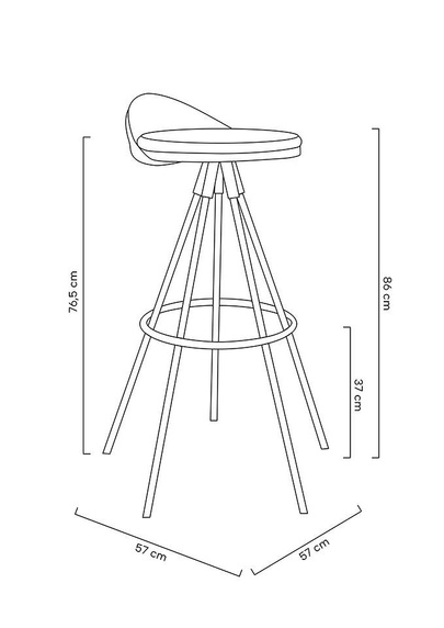 Krzesło barowe LANZA 76 czarne