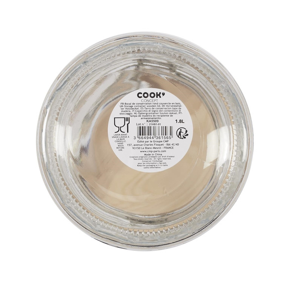 Słoik do przechowywania z pokrywką        bambusową 2,7l