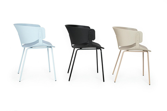 Krzesło GARRET jasnoszare - polipropylen, metal