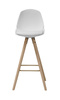 ACTONA krzesło barowe OSLO białe - ekoskóra, podstawa dębowa