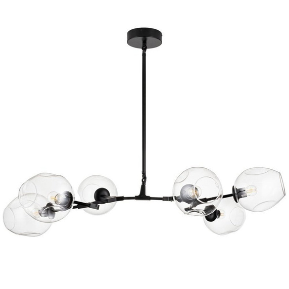 Lampa wisząca MODERN ORCHID-6 transparentno czarna 130 cm