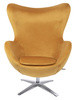 Fotel EGG SZEROKI VELVET musztardowy