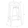 Hoker Paris 66cm metaliczny inspirowany   Tolix