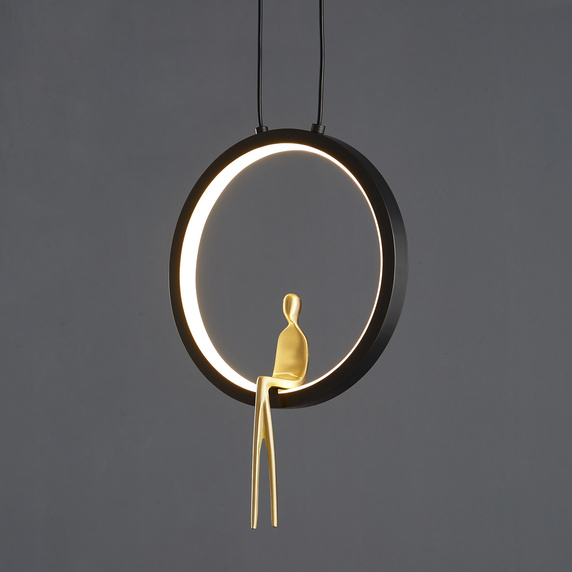 Lampa wisząca AMICI led czarno złota 27 cm