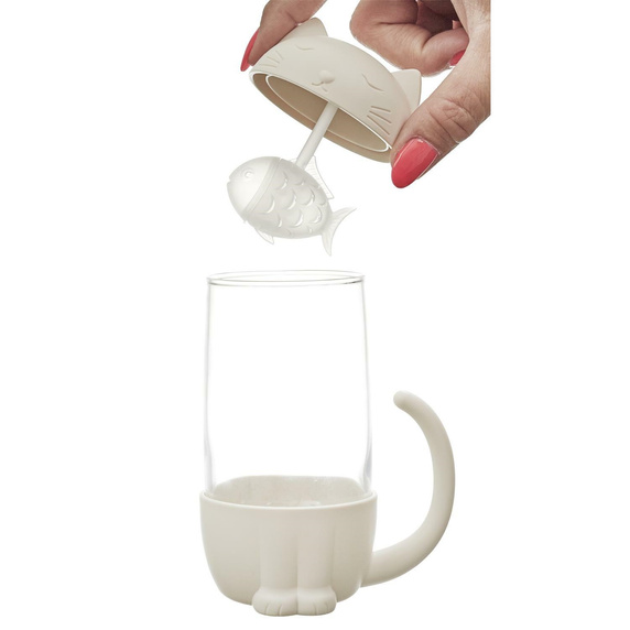 Kubek Kawaii z zaparzaczem Kotek z rybką  300ml