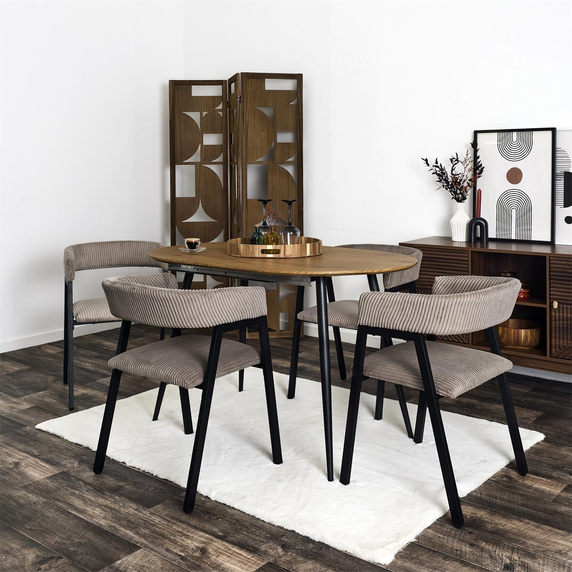 Krzesło Scott taupe/czarne sztruks