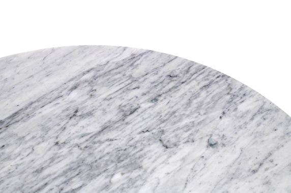 Stół TULIP MARBLE 90 CARRARA biały - blat okrągły marmurowy, metal