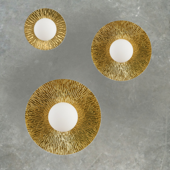 Lampa ścienna SUN L złota 40 cm