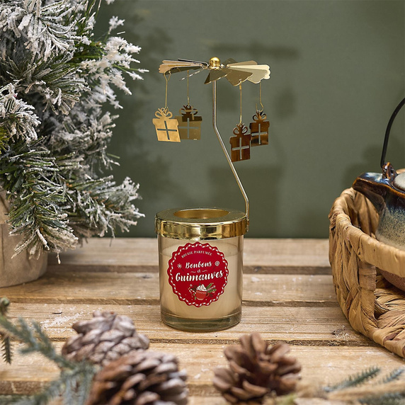 Świeca zapachowa świąteczna karuzela      biała