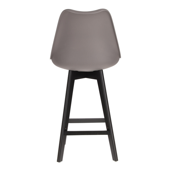 Stołek barowy Norden wood black low PP    ciemny szary