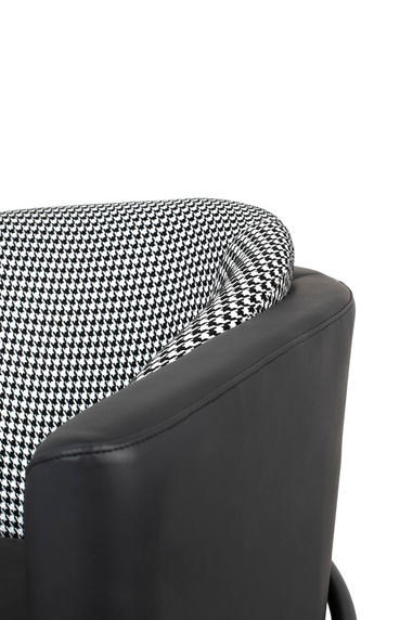 Fotel GUBI czarny - ekoskóra, metal