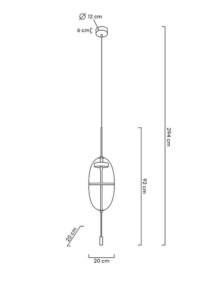 Lampa wisząca CHAPLIN 200 mosiądz - LED, szkło