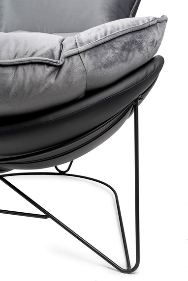 Fotel OTILIA STAND VELVET ciemny szary welur