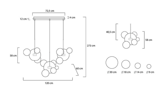 MOOSEE lampa wisząca CAPRI LINE 3 złota / biała