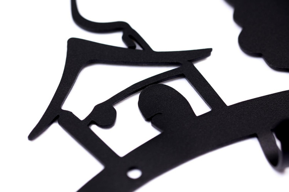 Wieszak ścienny Domek czarny