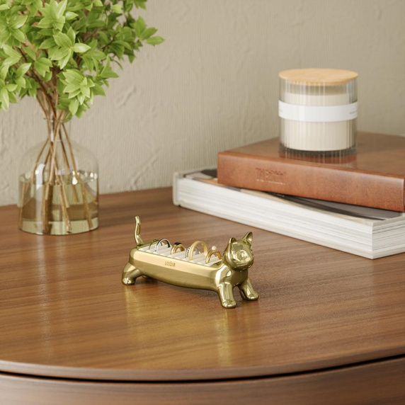 UMBRA organizer na pierścionki ALI CAT złoty