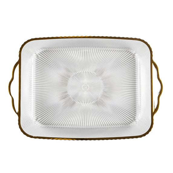 Taca Mirage 41cm złoty brzeg plastikowa