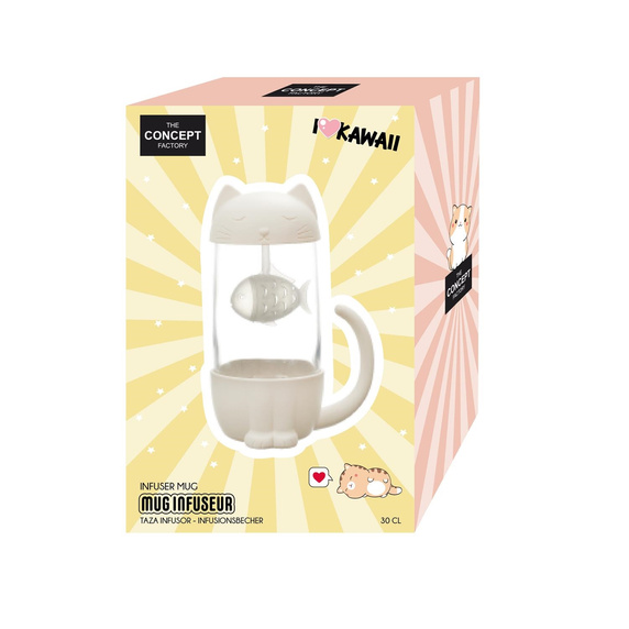 Kubek Kawaii z zaparzaczem Kotek z rybką  300ml