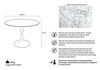 Stół TULIP MARBLE 120 CARRARA biały - blat okrągły marmurowy, metal