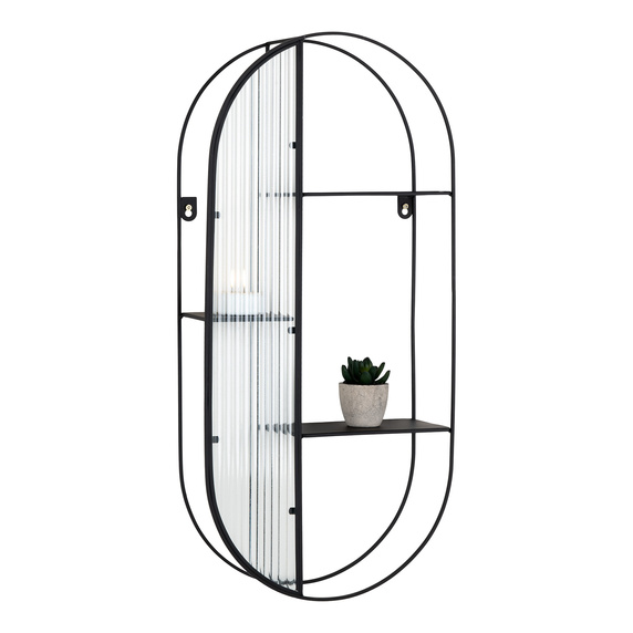 Półka Newcastle 3 poziomy szkło/czarna