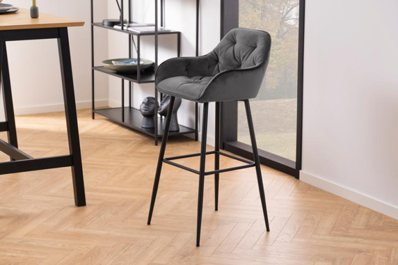 Krzesło barowe Brooke VIC szare