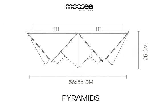 MOOSEE lampa sufitowa / plafon PYRAMIDS złota