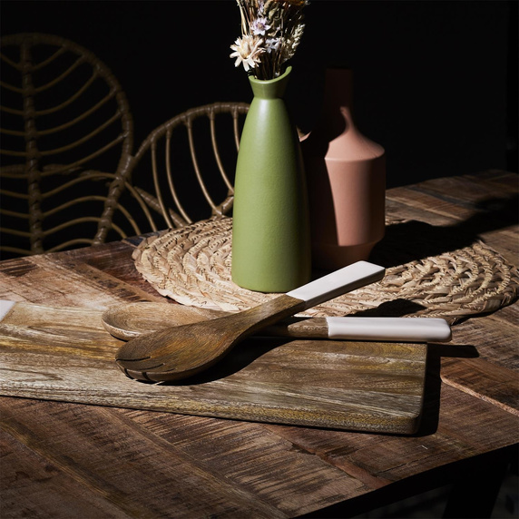 Zestaw sztućców do serwowania Dune        z drewna mango