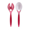 Zestaw sztućców do sałatki czerwone