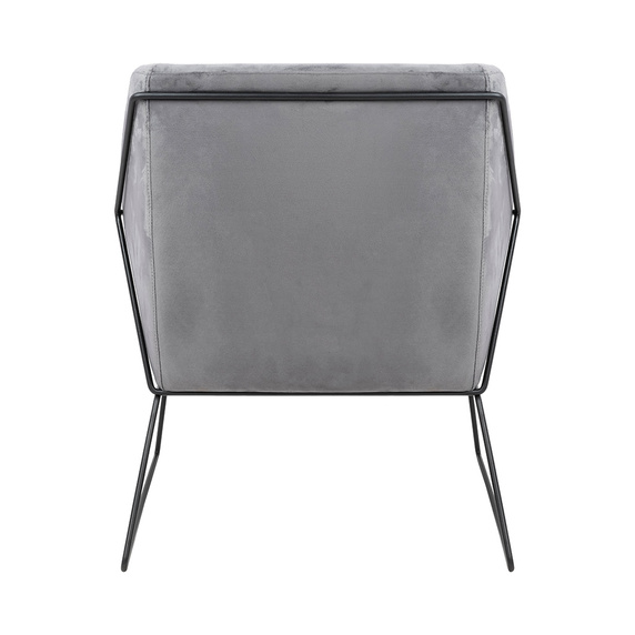 Fotel EMMA VELVET ciemny szary welur - podstawa czarna