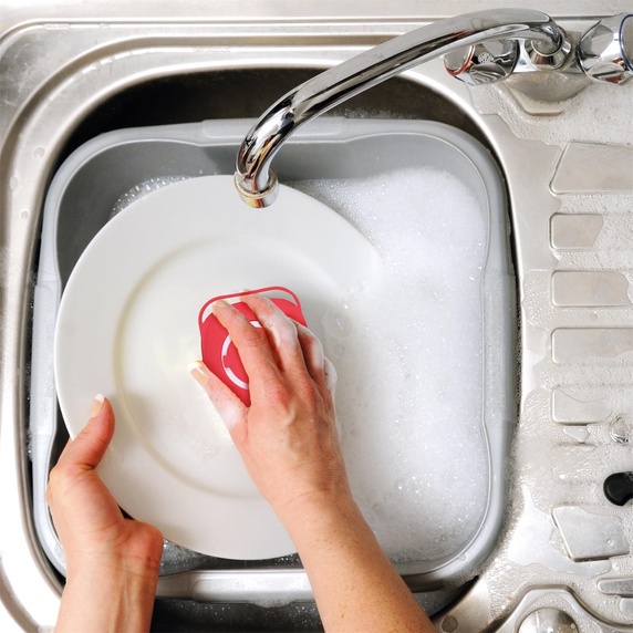 Szczotka do naczyń z pojemnikiem na płyn  czarna