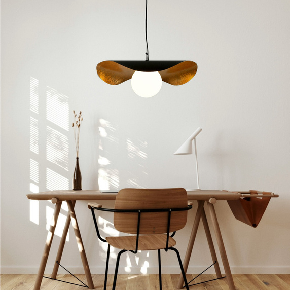 Lampa wisząca ENZO czarno złota kula 40 cm